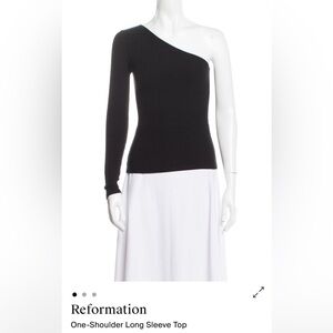 Reformation Elegant Black One-Shoulder Top